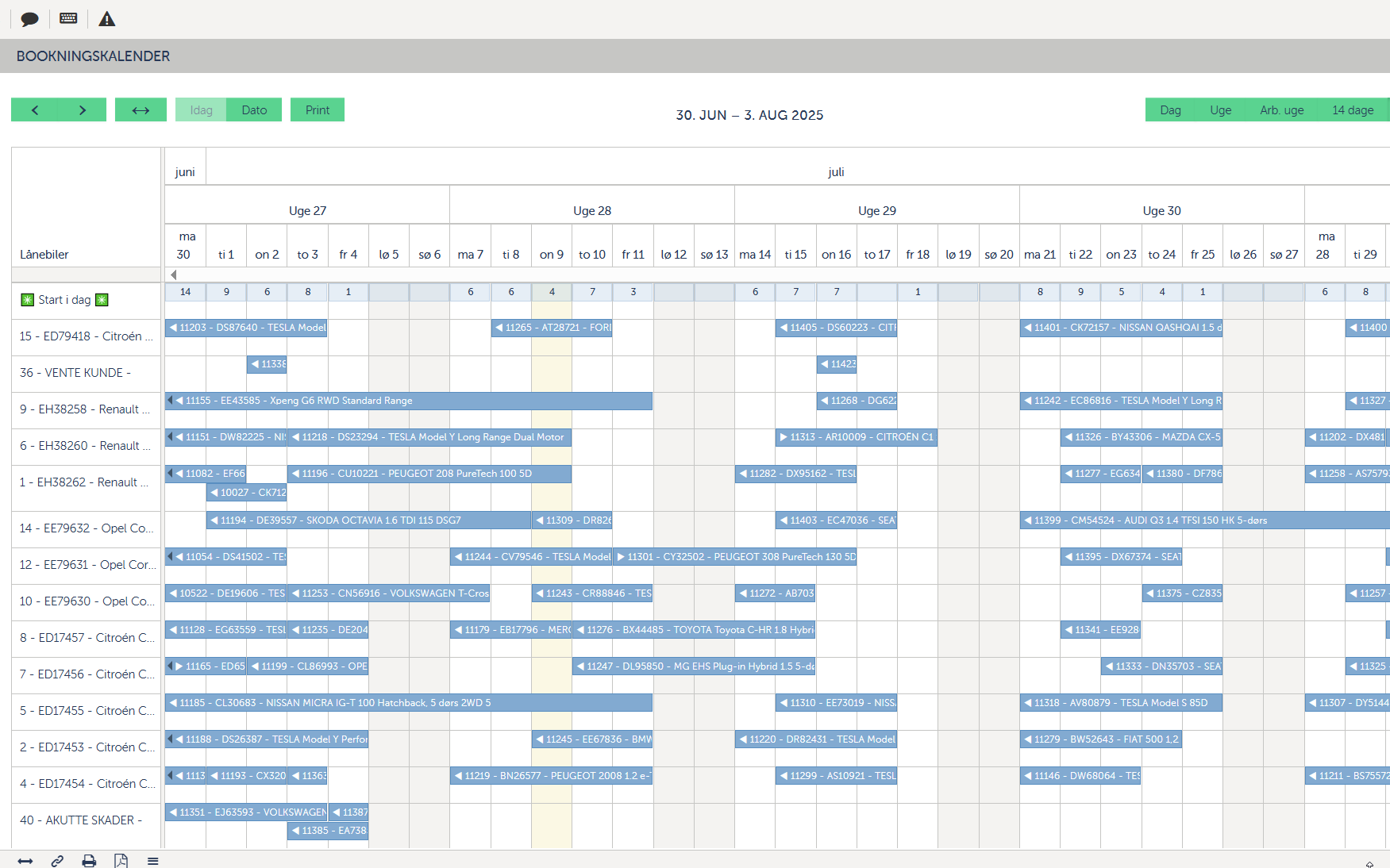 Her er et skærmbillede af bookingkalender.
